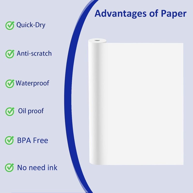 ECIFFO 6 Rolls Thermal Paper 8.5 X 11 Inch, US Letter Paper Roll for M08f M832 Portable Printer, Thermal Printer Paper, Quick-dry A4 Paper Rolls for M08f M832 Inkless - Image 5